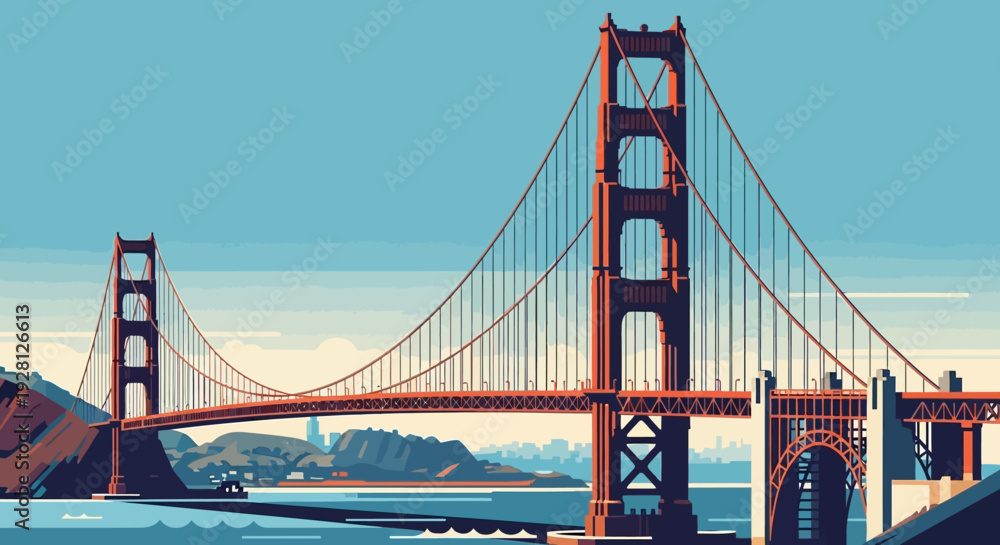 Fototapeta premium Golden Gate Bridge Architecture Iconic Landmark.