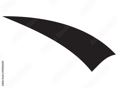 Black sweeping curve abstract vector element