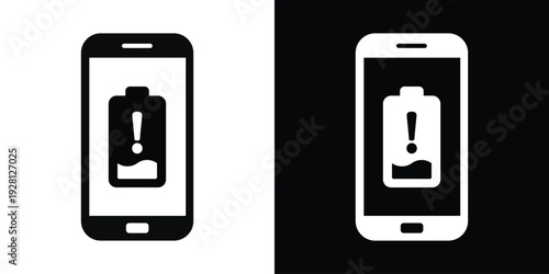 Canvastavla Phone battery warning alert icon
