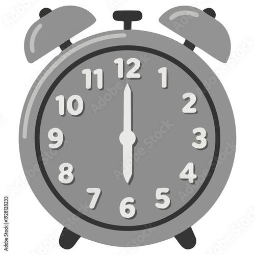 朝6時を知らせる、ぴかぴかと輝く白黒の目覚まし時計のアイコンです。新しい一日の始まりを象徴し、見る人に希望と活力を与えます。なめらかな質感のシンプルなデザインは、ビジネスのスケジュール管理、朝活を促すSNS投稿、教育関連の広告などに最適です。未来への前進と達成感を感じさせる、使いやすい素材として幅広い場面でご活用ください。