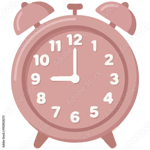 9時を指すピンクと緑の可愛らしい目覚まし時計です。ふんわりとした優しい色合いが、一日の始まりに安らぎと活力を与えます。朝のルーティンやスケジュール管理を促すSNSや広告に最適で、成功へと向かう前向きな気持ちを表現できます。