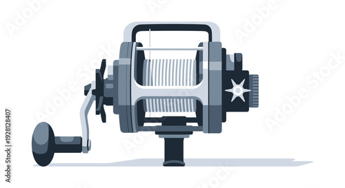 fishing reel isolated on white