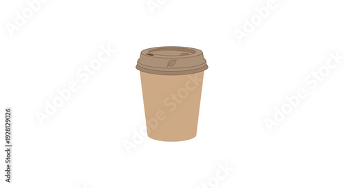 Brown Paper Coffee Cup with Lid.