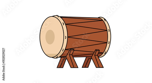 Brown Drum on Wooden Stand.