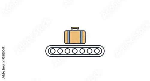 Brown Suitcase on Tank Tracks Alone.