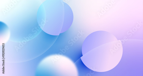 Modern gradient abstract background with glass circles and soft blur vector.