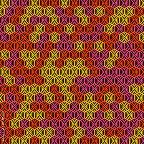 Colorful Hexagon Pattern  Geometric Honeycomb Seamless Background Design
