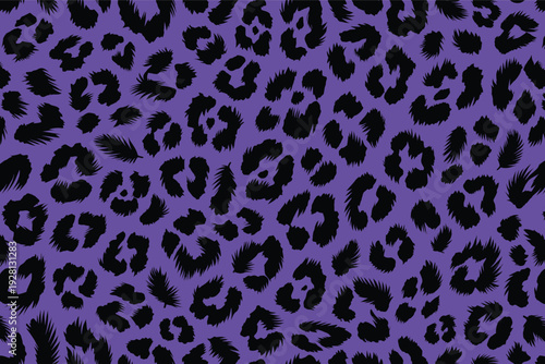 Black Leopard Spots on Purple Seamless Pattern Design (Bold Camouflage)