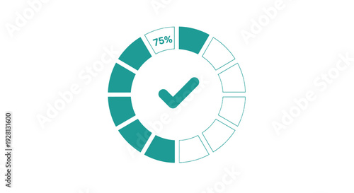 Circular Progress Bar Showing Seventy Five Percent.