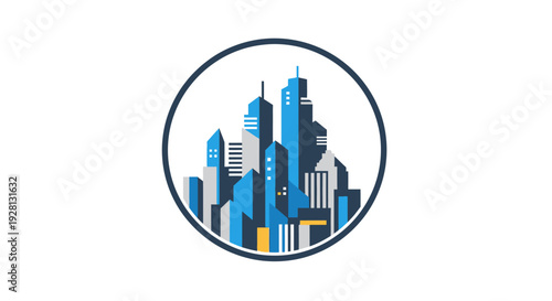 City Skyline with Tall Buildings.