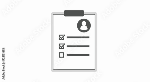 Clipboard with profile form details.