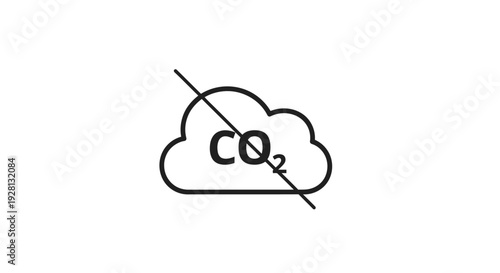 Carbon dioxide cloud symbol icon.