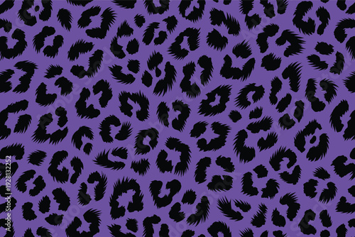 Vibrant Black Leopard Spot Pattern on Purple Background – Dynamic Wildlife Fur Camouflage Design
