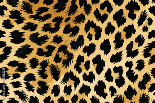 Golden Yellow Base with Black Spots, Dynamic Texture and Natural Movement, Wildlife Illustration