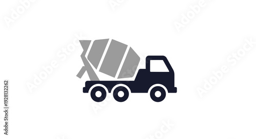 Cement mixer truck on wheels.