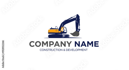 Excavator logo for construction and development company branding.