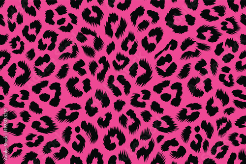 Dynamic Black Spot Pattern on Pink, Leopard-Fur-Inspired Design