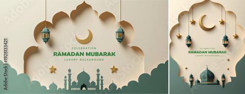 elegant islamic ramadan celebration background, Ramadhan kareem background for banner & social media template	