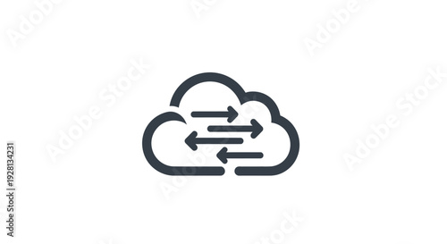 Cloud computing data exchange icon symbol.
