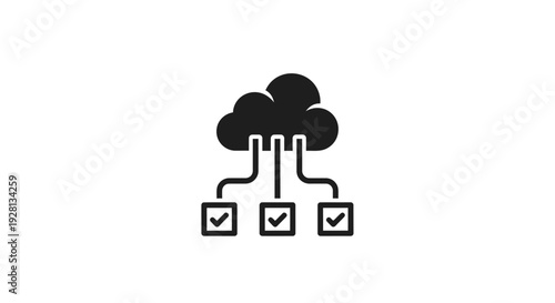 Cloud computing network server icon.