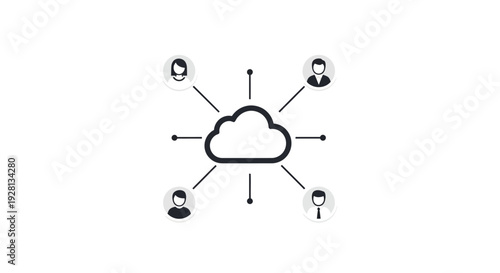 Cloud Computing Network Connection System Diagram.