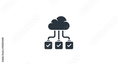 Cloud storage data sync icon.