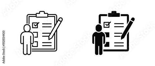 Self Assessment icon set with style outline and solid. vector simple elements for design and presentation.