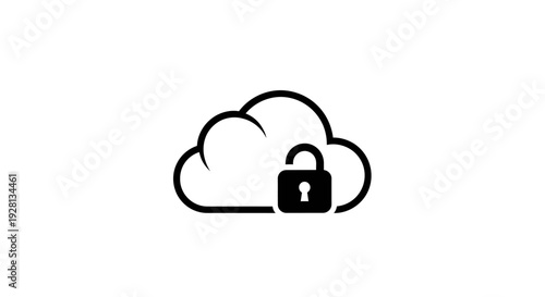 Cloud Storage Security Lock Icon.