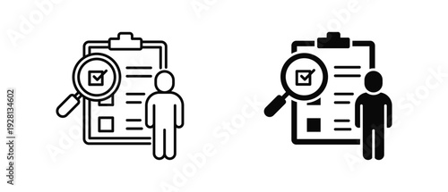 Audit icon set with style outline and solid. vector simple elements for design and presentation.