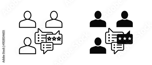 Feedback icon set with style outline and solid. vector simple elements for design and presentation.