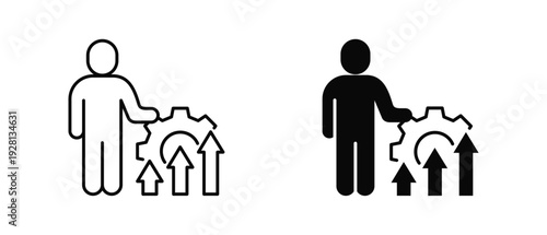 Skill Development icon set with style outline and solid. vector simple elements for design and presentation.