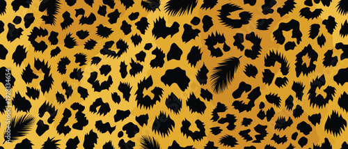 Irregular Black Patterns on Golden Background with Dynamic Movement and Energy