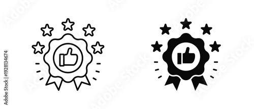 Appraisal icon set with style outline and solid. vector simple elements for design and presentation.