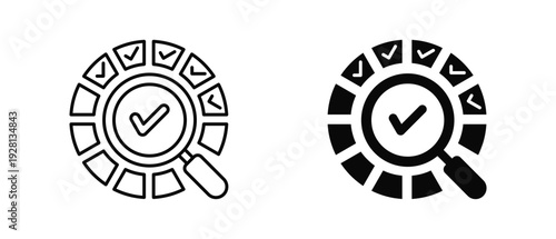 Assessment icon set with style outline and solid. vector simple elements for design and presentation.