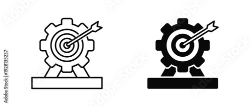 Goal Setting icon set with style outline and solid. vector simple elements for design and presentation.