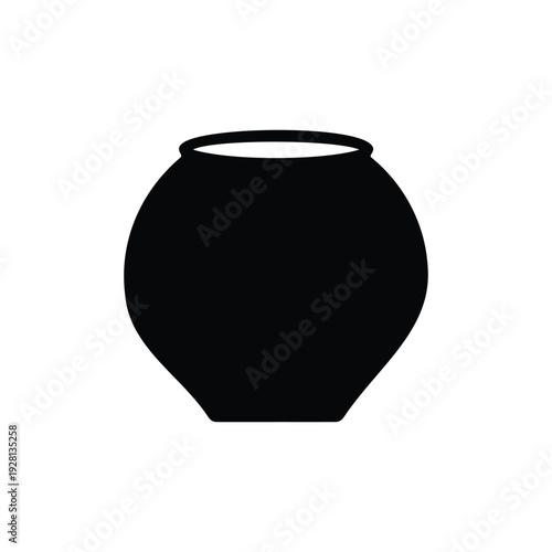 Fish bowl silhouette vector flat design on white background.