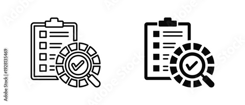 Assessment icon set with style outline and solid. vector simple elements for design and presentation.