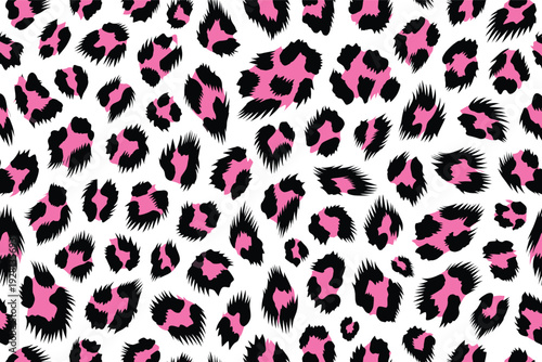 Wild animal wildlife skin pattern fur camouflage illustration on a seamless background for fashion design