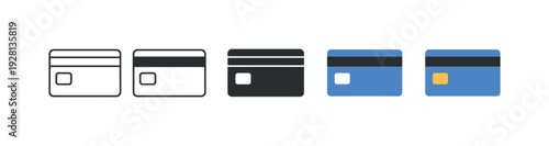 Payment safety concept shown as a rectangular credit card with chip and stripe clearly visible, identical silhouette repeated