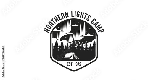 Northern Lights Camp Est 1972 Vintage Emblem.