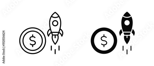 Business Startup  icon set with style outline and solid. vector simple elements for design and presentation.