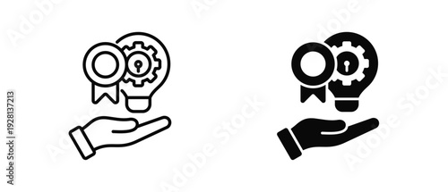 Intellectual Property  icon set with style outline and solid. vector simple elements for design and presentation.