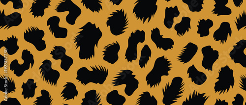 Animal wildlife skin pattern fur camouflage background illustration featuring leopard texture design for fashion and decor purposes