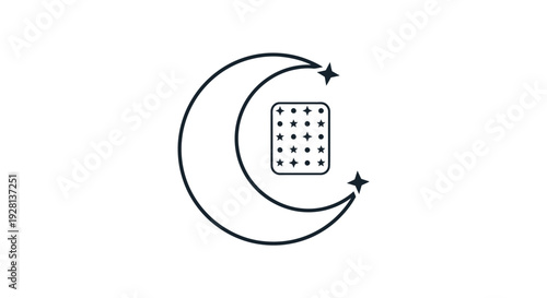 Crescent Moon with Mobile Phone Inside.