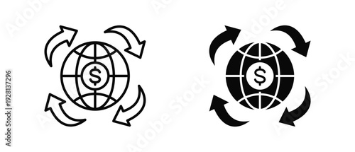 Globalization  icon set with style outline and solid. vector simple elements for design and presentation.