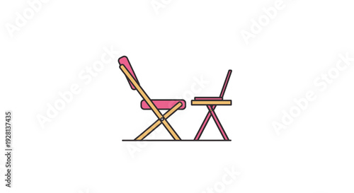 Colorful line art director chairs.