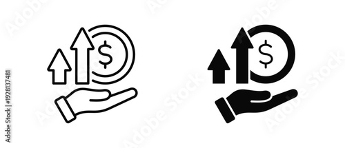 Profitability  icon set with style outline and solid. vector simple elements for design and presentation.