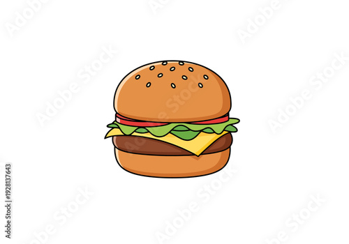 Classic Cheeseburger Creation Isolated On White Background With Toasted Bun And Fresh Ingredients Ready To Eat For Fast Nourishment