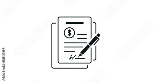 Contract Document with Pen Signing.