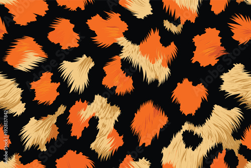 Wildlife animal skin pattern with fur camouflage design on a seamless texture for fashion and design inspiration